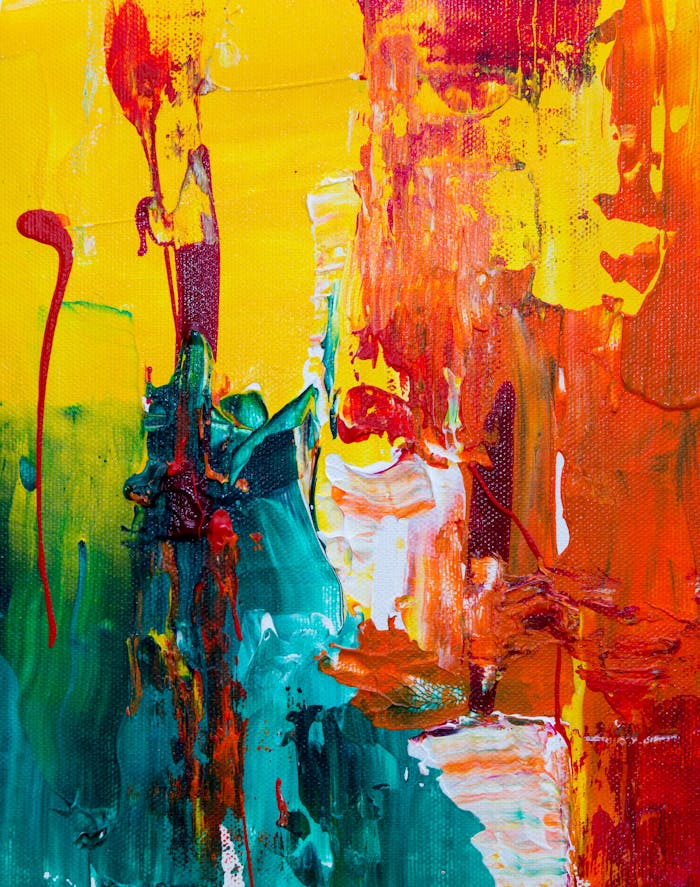 pexels-photo-1585325 Orange Red and Green Abstract Painting